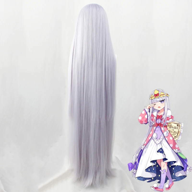 Princess Syalis Cosplay Wig Anime Sleepy Princess In The Demon Castle Silver Long 120cm Straight Synthetic Hair Party Halloween