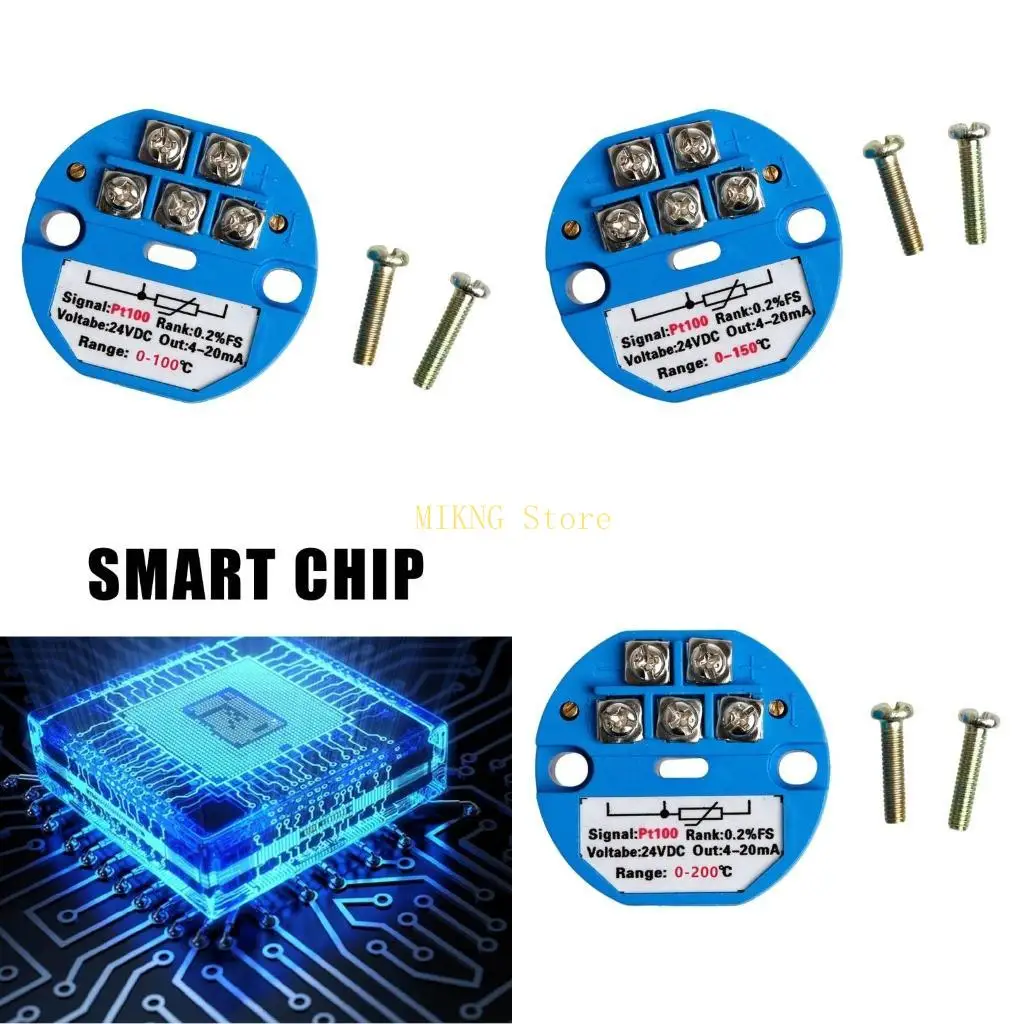 PT100 Temperature Transmitter Module 4-20mA Current Output DC24V Power Supply best sale