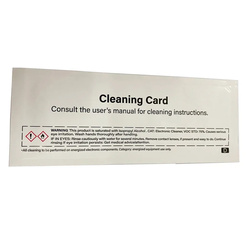 10pcs Cleaning Cards 54x172mm PN: 105999-311 For Zebra ZC100 ZC300 Series Card Printer