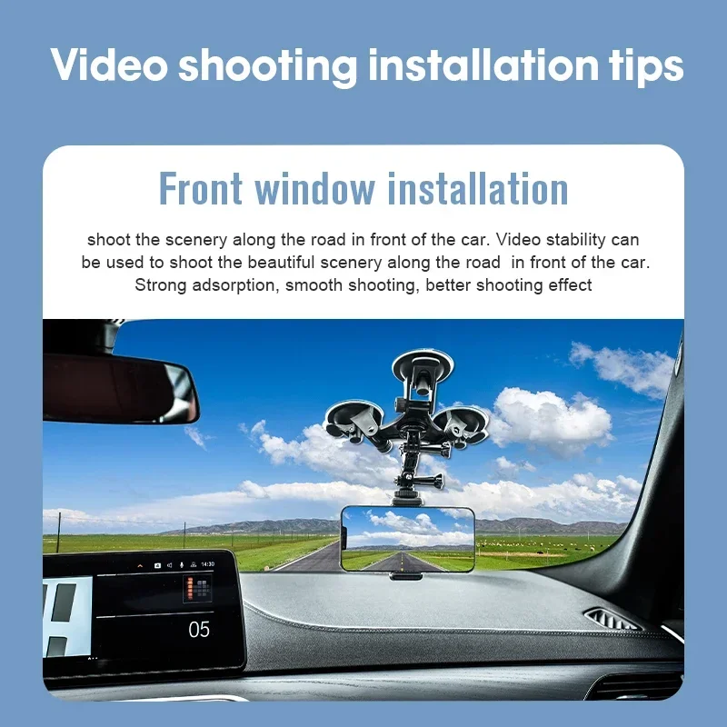 Glass Suction Cup for Insta360 ONE X3 X2 RS/DJI Action 5 Pro 4 3/GoPro Hero 11 10 9 Acessories Car Window Strong Mount Holder
