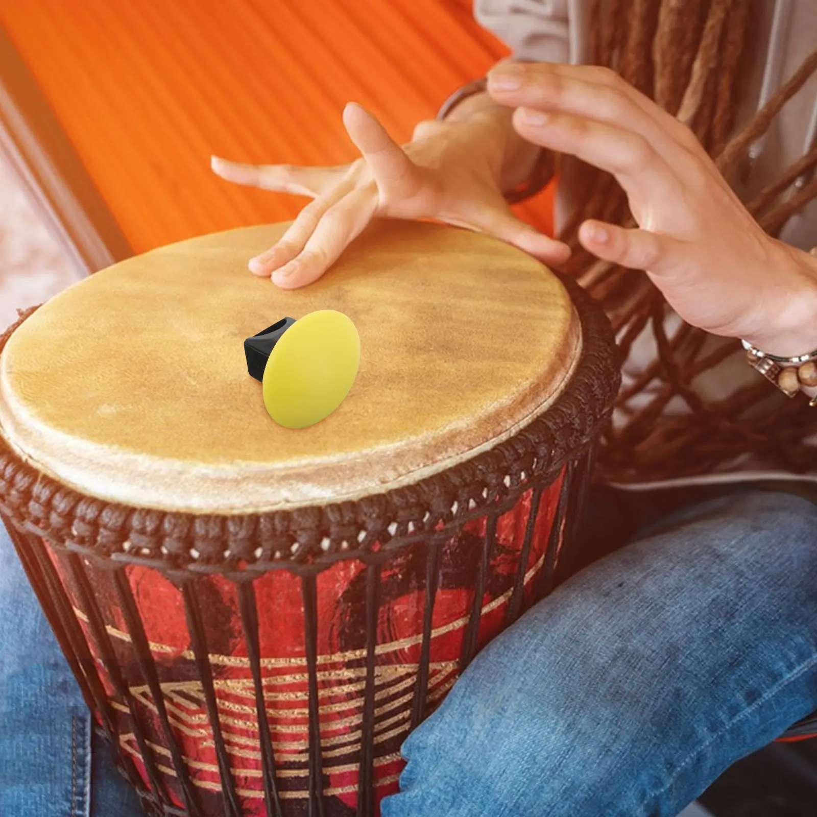 Tambor Africano, Agitador de Dedos, Instrumento Rítmico Portátil, Agitador de Arena Ligero para Ukelele, Guitarra, Accesorios de Percusión para Interiores