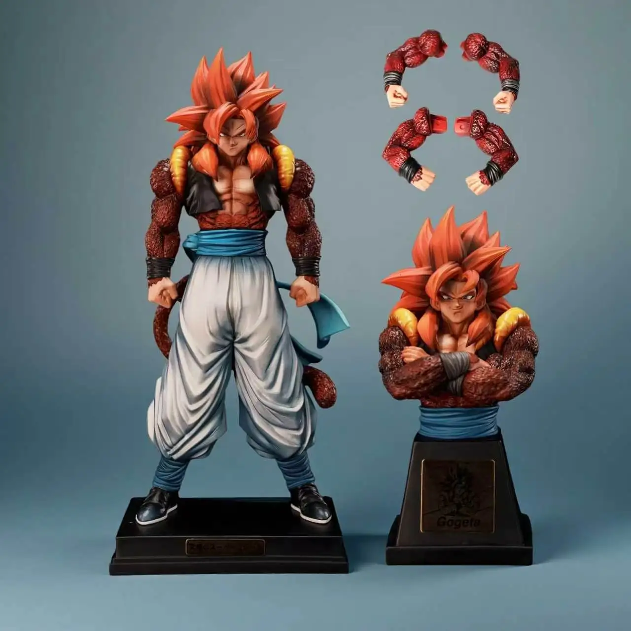 Dragon Ball Super Saiyajin 4 Gogeta 2.0 Anime-Figur mit austauschbarer Brust, PVC-Modell, Tischdekoration, Sammlerstück für Fans, Geschenk