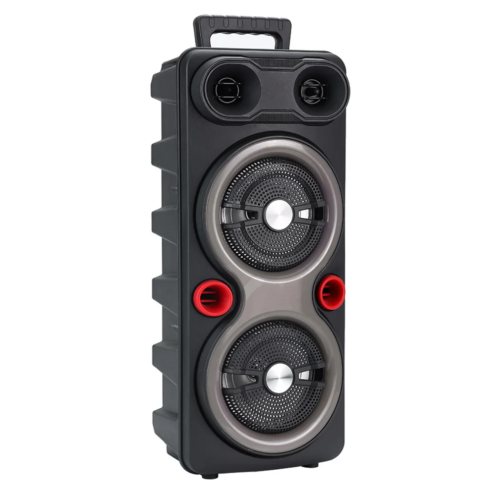 Outdoor Portable Speaker BT 5.0 6.5 Inch Stereo Subwoofer RGB Party Sound Box with Mic FM Radio Heavy Bass DJ System
