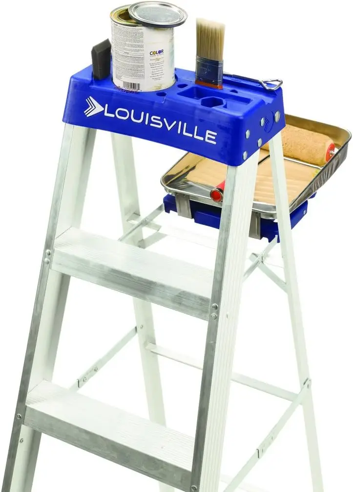 10-Foot Aluminium Step Ladder with Tool Tray, 250-Pound Load Capacity