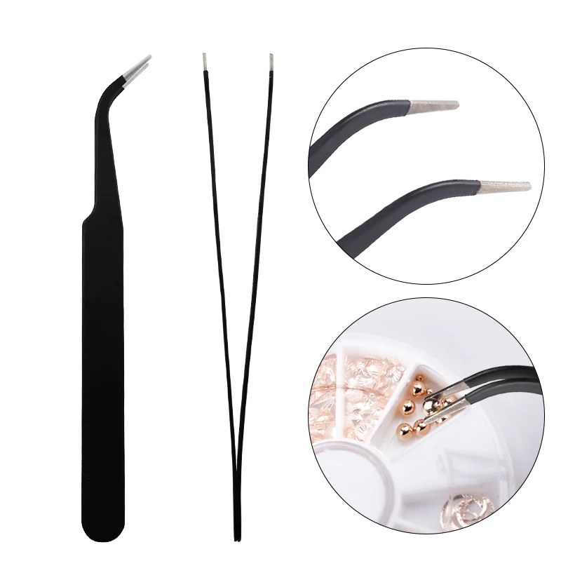 3D Nail Decoration Mixed Nail Irregular Accessories Nail Supplies Multi-Purpose Lashes Tools Nail Tweezer Makeup Beauty Tweezer