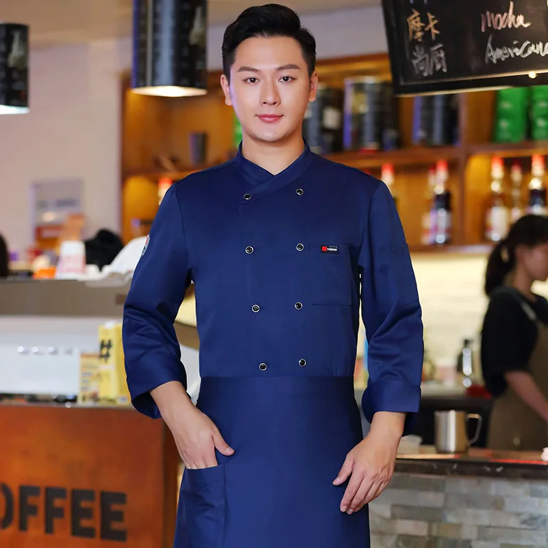 Chef vêtements de travail à manches longues automne hiver Restaurant Cuisine Cuisine occidentale Cuisine restauration cantine cuisson gâteau pain vêtements