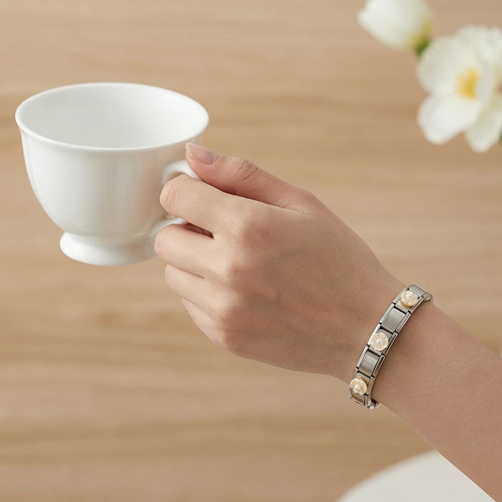 Kreatives Buntes Damen Charm-Armband Blumen-Italienisches Gliederarmband Passend für 9mm Edelstahl Mode-Schmuckherstellung DIY-Zubehör – Detail 6