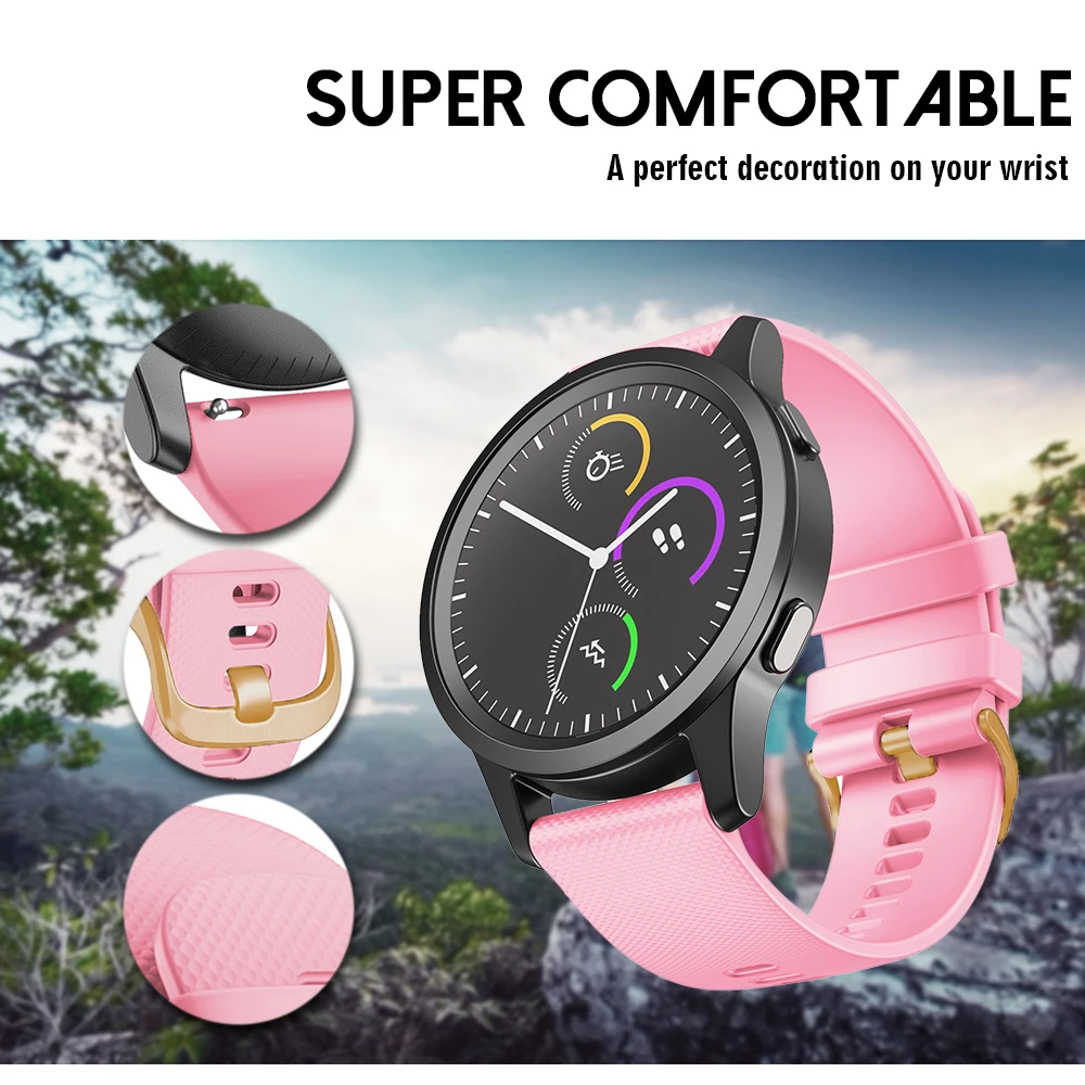 For Samsung Gear S2 Classic sport Galaxy watch Active 2 3 4 Classic 5 pro 6 7 40 41 42 43 44 45 46 47mm Silicone Strap Bracelet