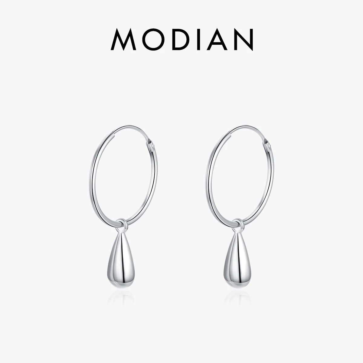 

MODIAN 925 Sterling Silver Simple Round Fashion Dangle Earrings Smooth Charm Drop Earrings For Women Christmas Gifts Jewelry