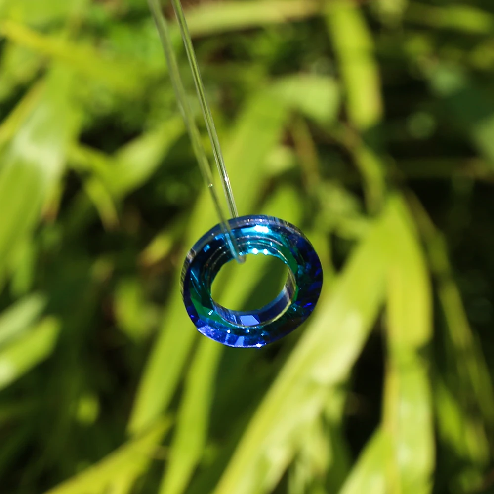 10Pcs 14/20mm Handmade Crystal Beads Colorful Transparent Round Rings Beads For DIY Pendant Necklace Bracelet Jewelry Making image 3