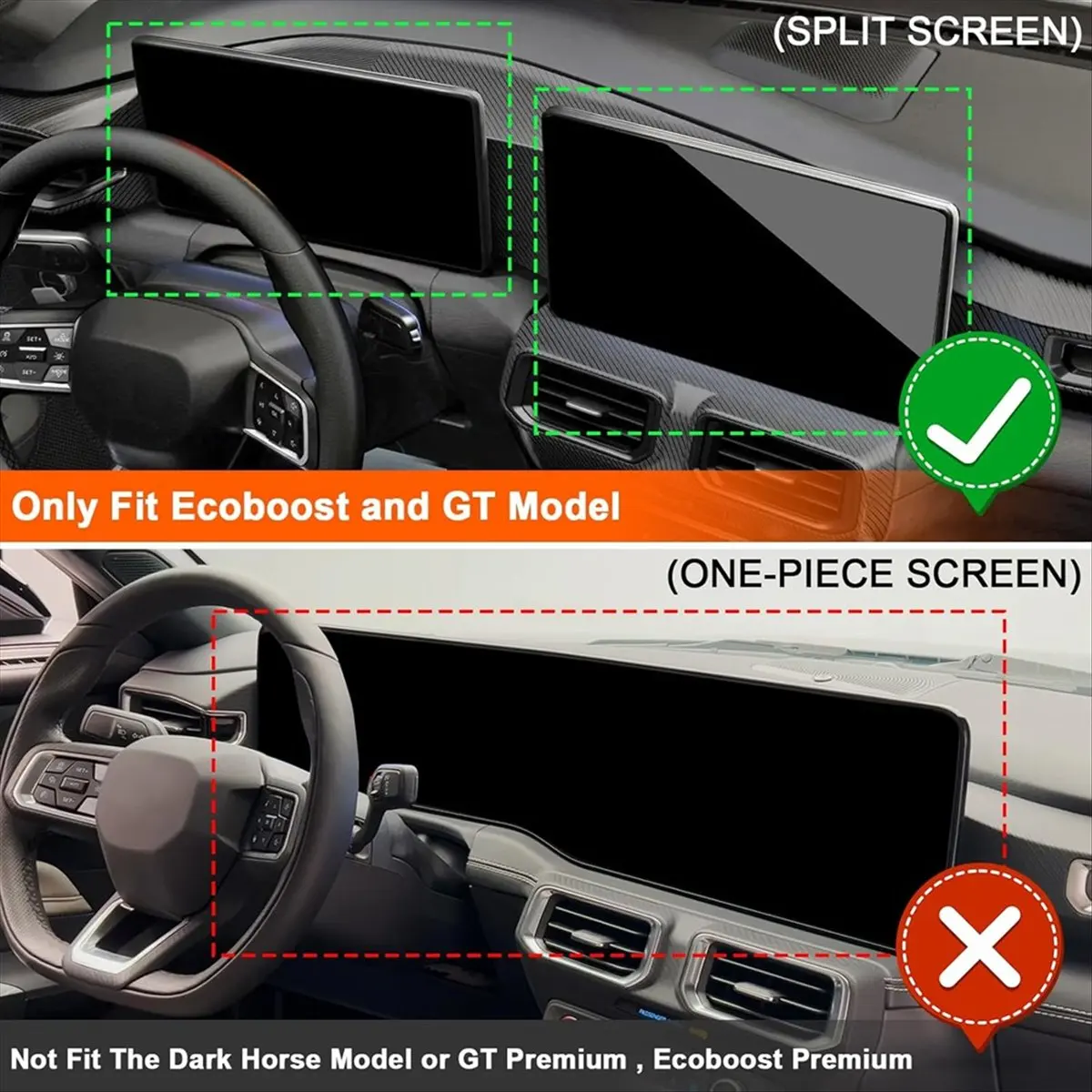 Super Sale For Ford Mustang EcoBoost GT 2024 2025 Center Console Dashboard Organizer Behind Dash Screen Storage Box Accessories