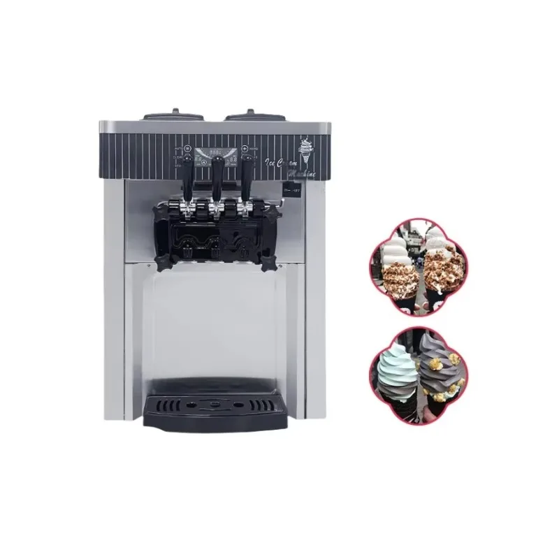 Desktop Stainless Steel Maker Automatic Desktop 3 Flavor Yogurt Commercial Soft Ice Cream