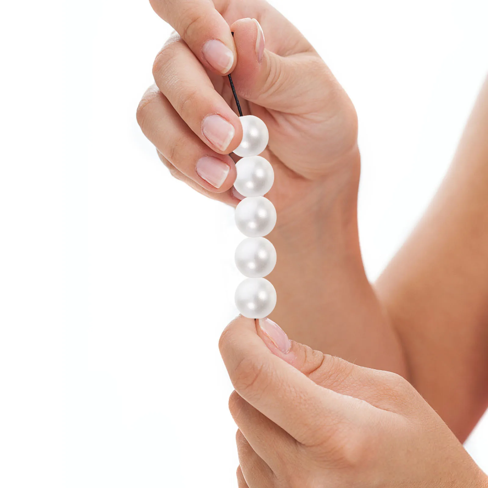 

200pcs Pearl Accessories 4Mm 6Mm 8Mm 10Mm 12Mm White Round Loose Beads For Diy Jewelry Making Crafts Bracelets Necklaces Spacer