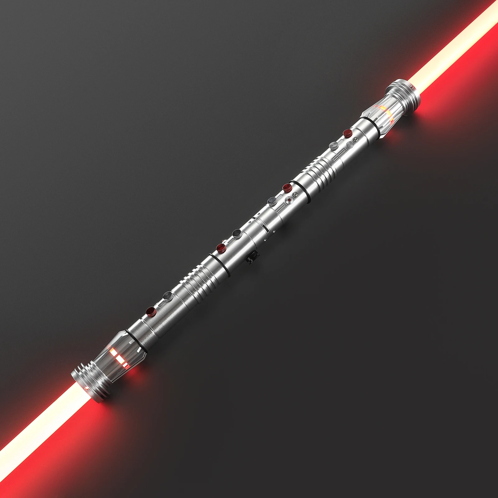 DamienSaber Darth Maul Lightsaber الحساسة السلس سوينغ ضوء Sabre FX الثقيلة المبارزة الليزر السيف المقبض المعدني مع 34 خط الصوت