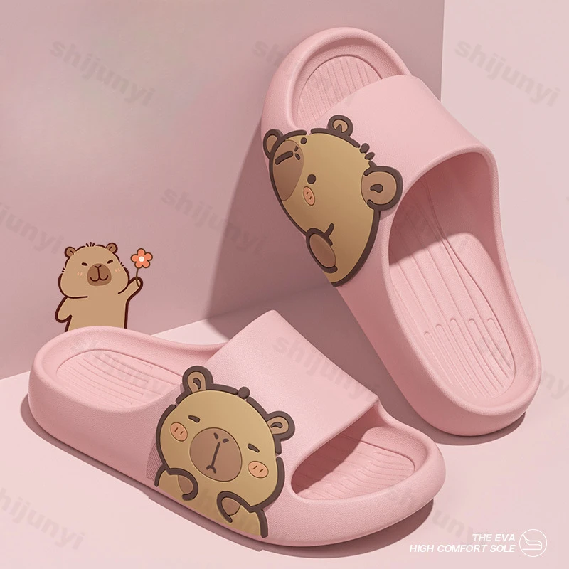 

Capybara Women's Slippers 2025 Fashion Cute Comfortable Home Casual Shoes Non-Slip Bathroom Sandals Cartoon Outdoor Beach Shoes