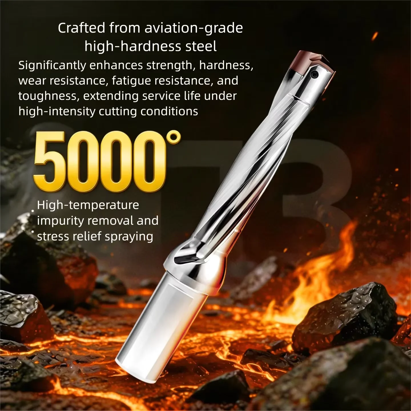 Internal Cooling Water Outlet Drill Bit Deep-Hole 3D Drill Bar Replaceable Blade Violent Drill Bit for Metal CNC Machining