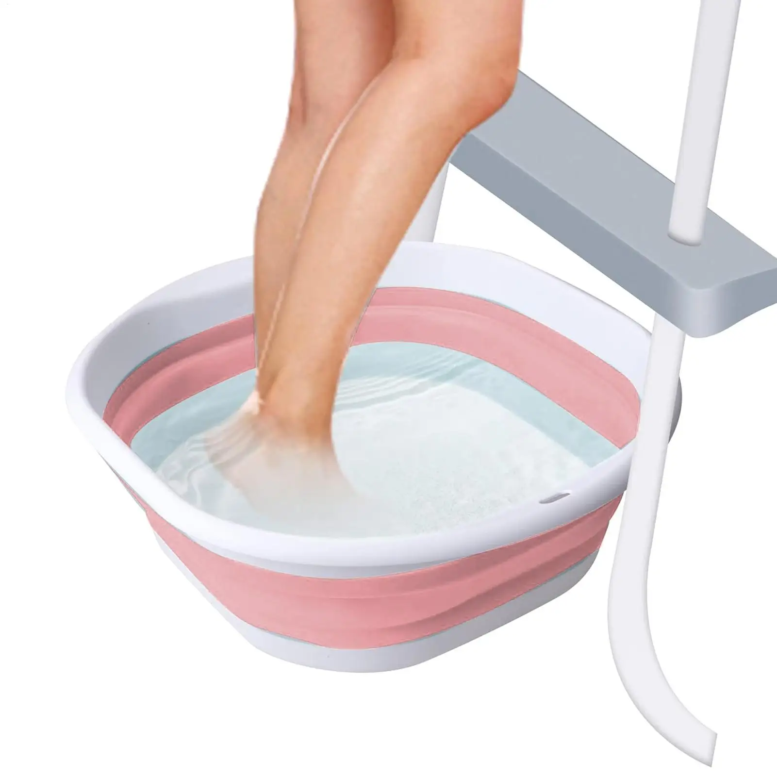 

36.5*33.5cm Foldable Footbath Wash Basin Easy-to-use Foot Soak Basin for Home Outdoor Camping Spa Basin Pool Tub for Feet