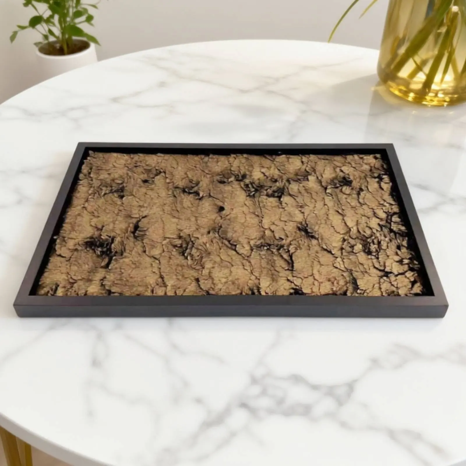 Wood Grain Texture Decorative Tray Versatile Wood Frame Organizer Tray Home Decor for Entryway, Kitchen Counter