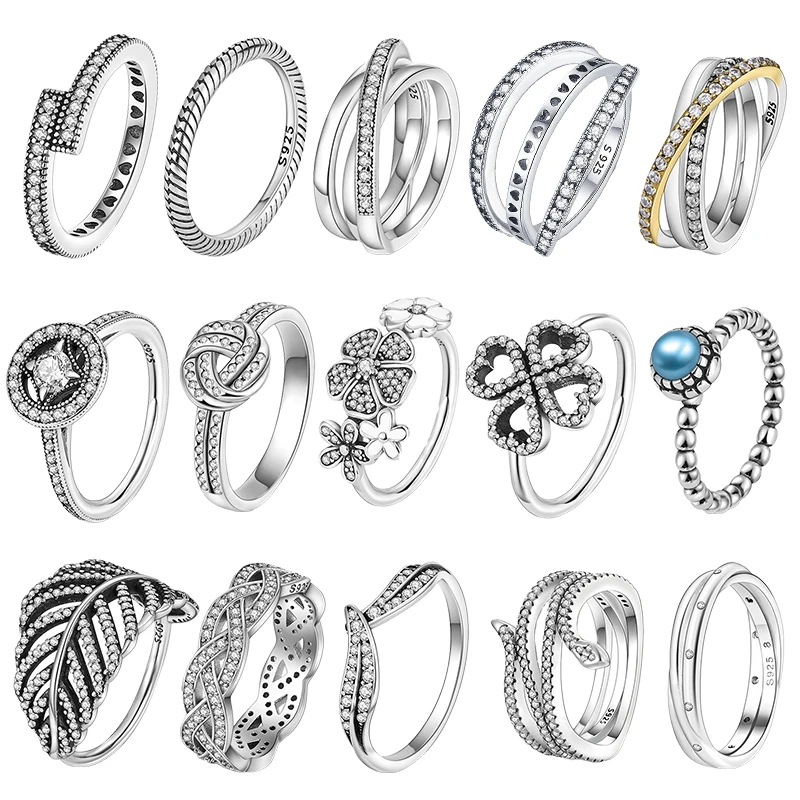 New in 925 Sterling Silve Rings For Women Wholesale Popular Flower Lucky Rings For Women Jewelry Making Dorpshipping Rings