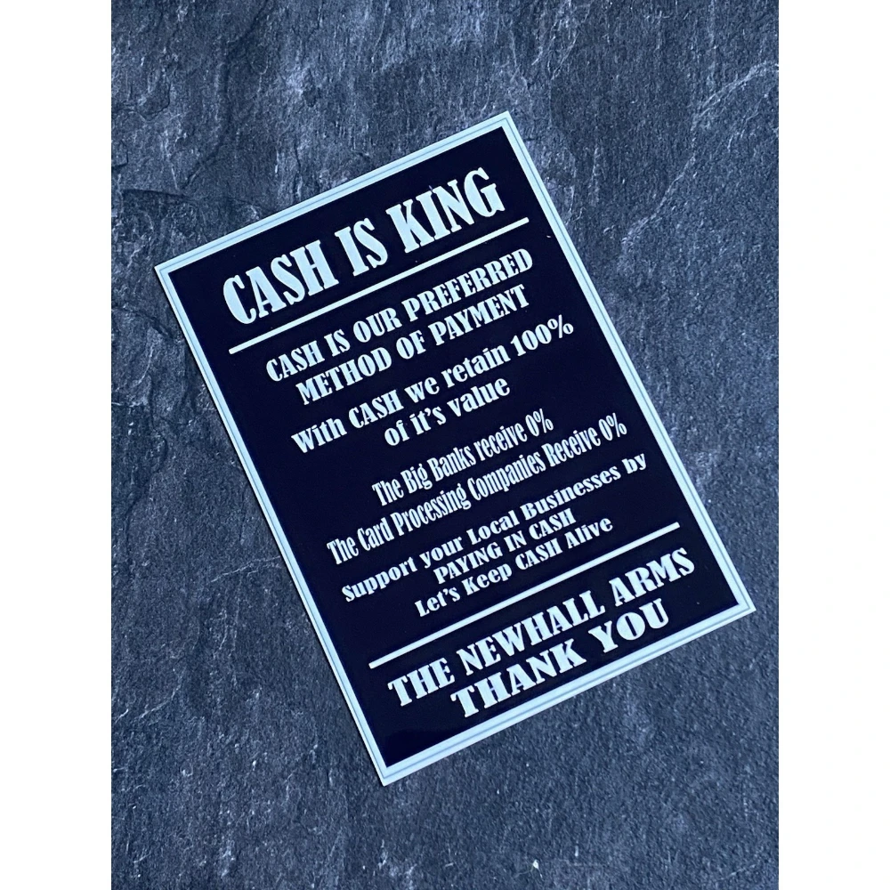 Customized Cash Is King Composite aluminum-plastic panel Plaque Payment Café Shop Take Away Barber Chip Store