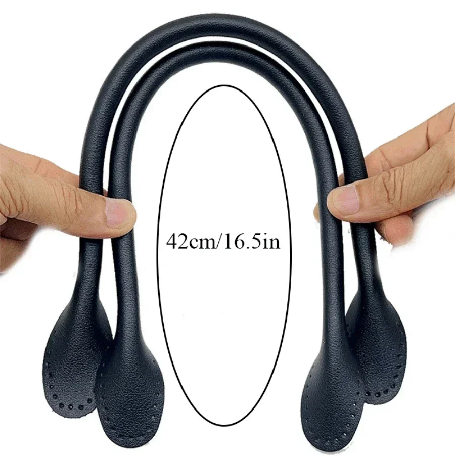 1Pair 42cm/16.53inch PU Leather Handbag Handle Shoulder Bag Strap Detachable DIY Bag Belts Making Replacement Versatile Accesso