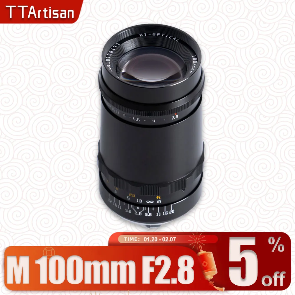 TTArtisan M 100mm F2.8 Soap Bubble Full Frame Camera Lens for Studio Photography Leica M Mount M2 M3 M4 M5 M6 M7 M8 M9 M10