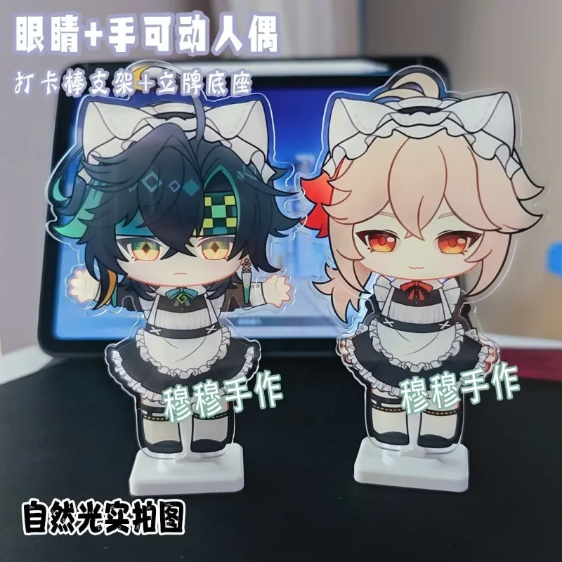 

Genshin Impact, оригинальная большая голова, глаза и руки, можно переместить акриловую фигурку, подставка, модель, тарелка, декор стола, подставка, знак для фанатов, подарки