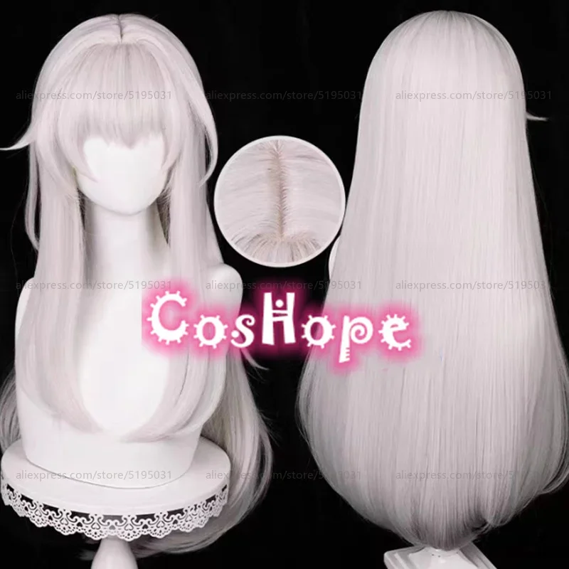 Clara Cosplay Wig 75cm Long Straight Wig Pink Silver White Wig Cosplay Anime Wigs Heat Resistant Synthetic Wigs