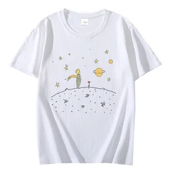 Little Prince T-shirt 100% Cotton Korean Fashion Short Sleeve Tshirt Harajuku Couple Tees for Women/Men T shirt Summer Kawaii