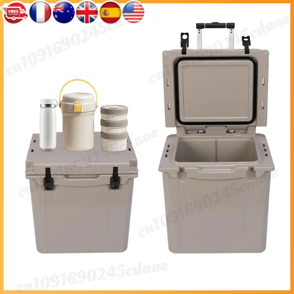 مبرد بعجلات محمول معزول سعة 5 لتر مع عجلات ومقبض صندوق تبريد معزول عالي التحمل لنزهات التخييم على الشاطئ والمزيد