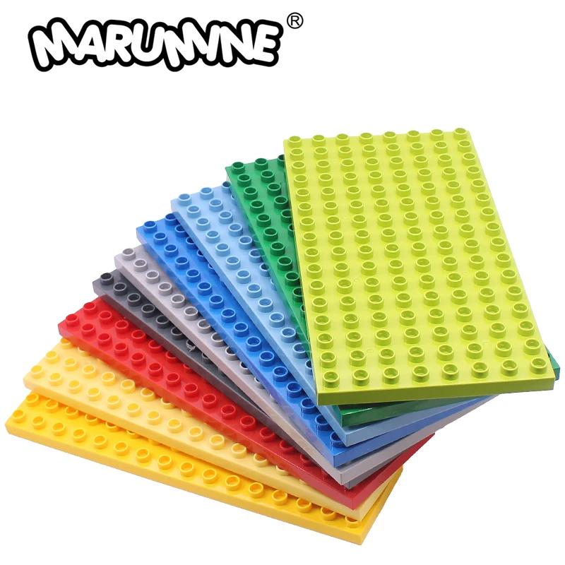 MARUMINE Big Size Bricks 8x16 Base Board 4PCS Classic Building Blocks Baseplate Parts City House DIY Construction Accessories