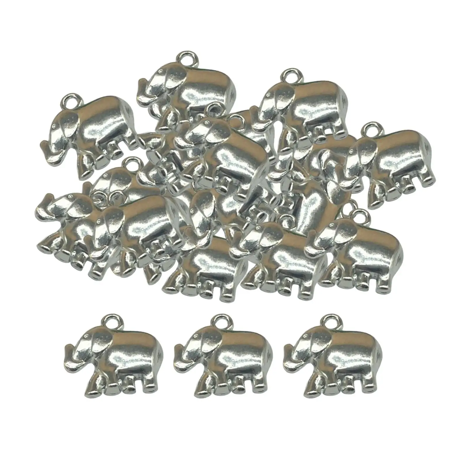 

50x Alloy Pendants DIY Jewelry Making Animals Decorative Elephant Charms for Necklace Bracelet Keychain Clothing Decoration Bag