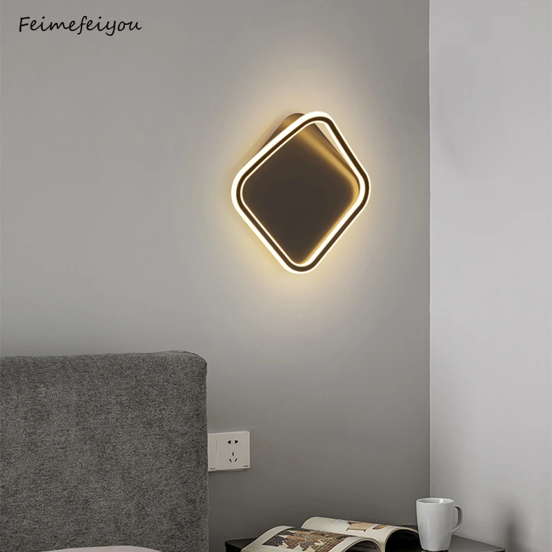 Led Interior Wall Light Bedside Wall Lamps Modern Living Room Bedroom Aisle  Background Lamp Creative Art Decorative Wall Lights