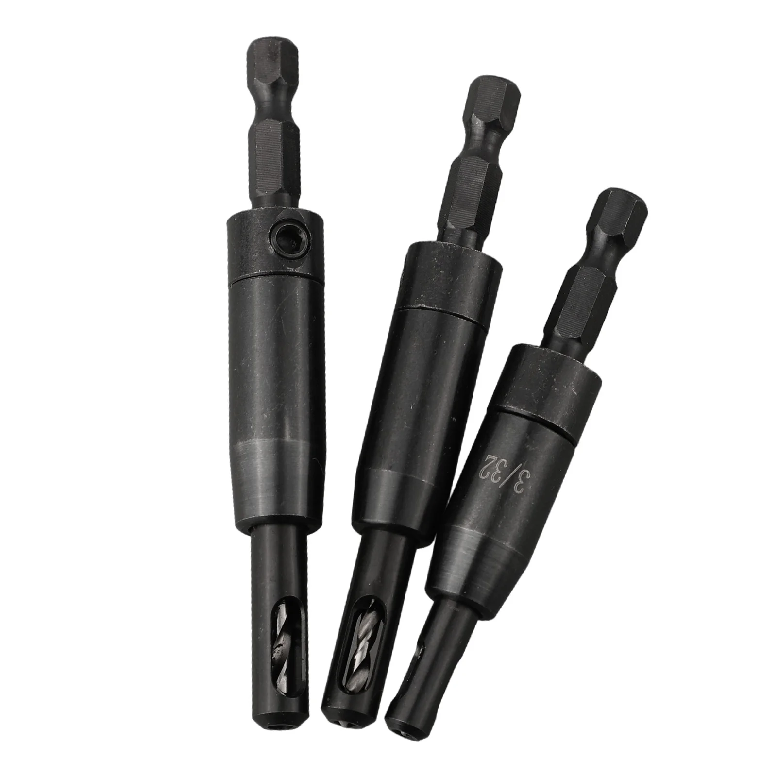 3 Piece Self Centering for Core Drill Bit Set for Cabinet Door Hinges Drawer Slides and Other Wood Hardware Mounting Tasks