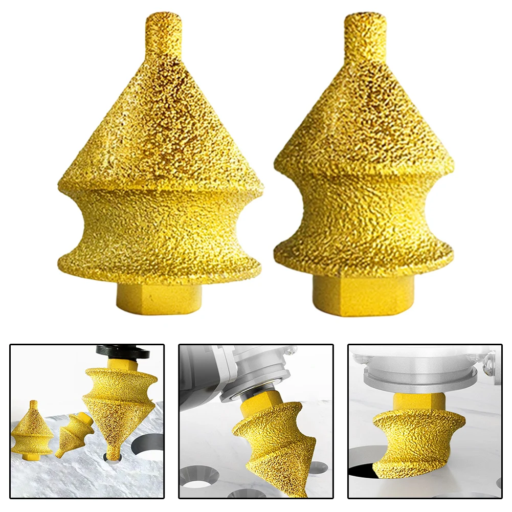 38/50mm Gold Conical Grinding Wheel For M10 Thread Silicon Carbide Chamfer Bit For Tile Glass Angle Grinder Edge Finishing Tool
