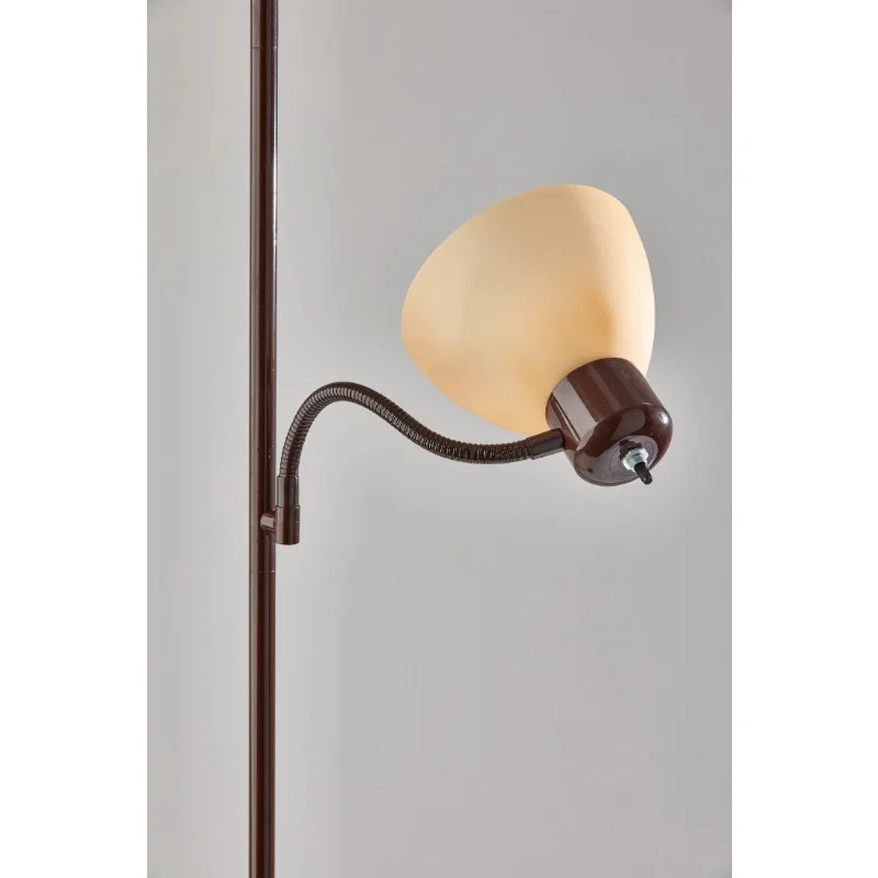 

new 72'' Brown Combo Floor Lamp With Reading Lamp, Modern Design-Home