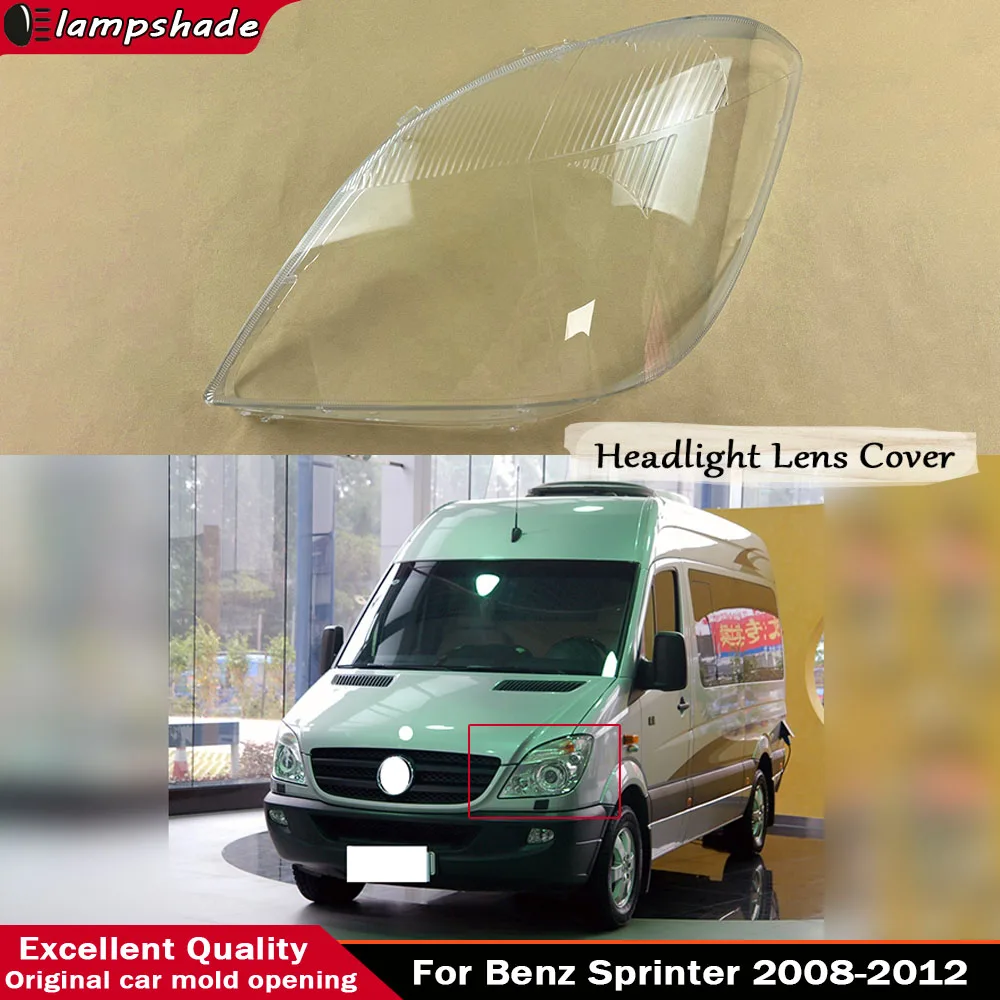 

For Benz Sprinter 2008-2013 Transparent Plexiglass Headlight Lens Cover Headlamp Shell Lampshade Auto Replacement Parts