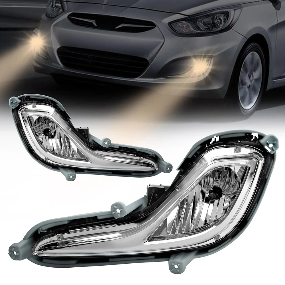 

Галогенные противотуманные фары для Hyundai Accent 2012-2017, замена противотуманной фары переднего бампера в сборе с жгутом проводов, автомобильная противотуманная фара