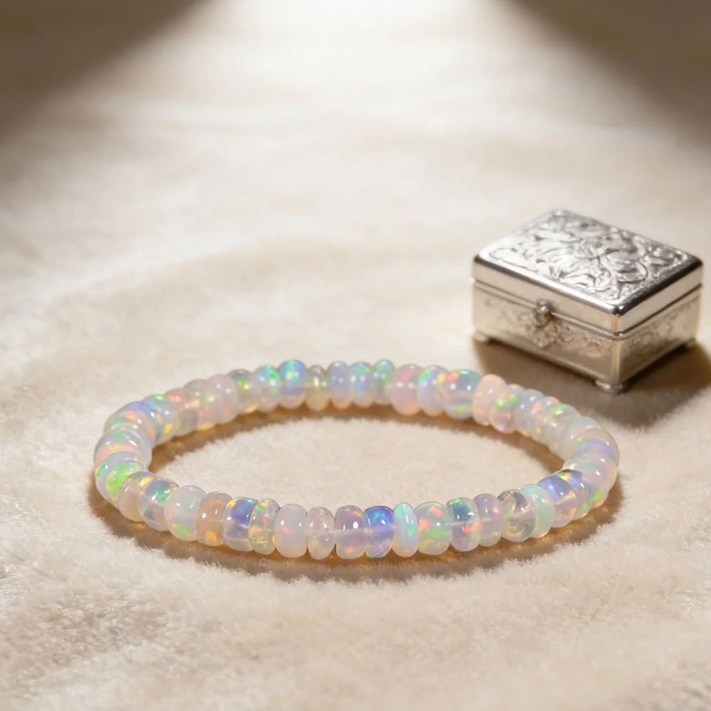 Fashion Colorful Resin Opal Elastic Cord Beads Bracelets Flashy Opal Bracelet for Women Healing Crystal Fashion Jewelry Gifts