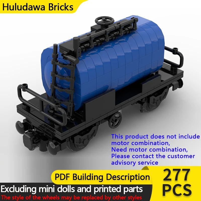 

City Car Model MOC Building Bricks Steam Train Boiler Carriage Modular Technology Gifts Holiday Assemble Children Toys Suit