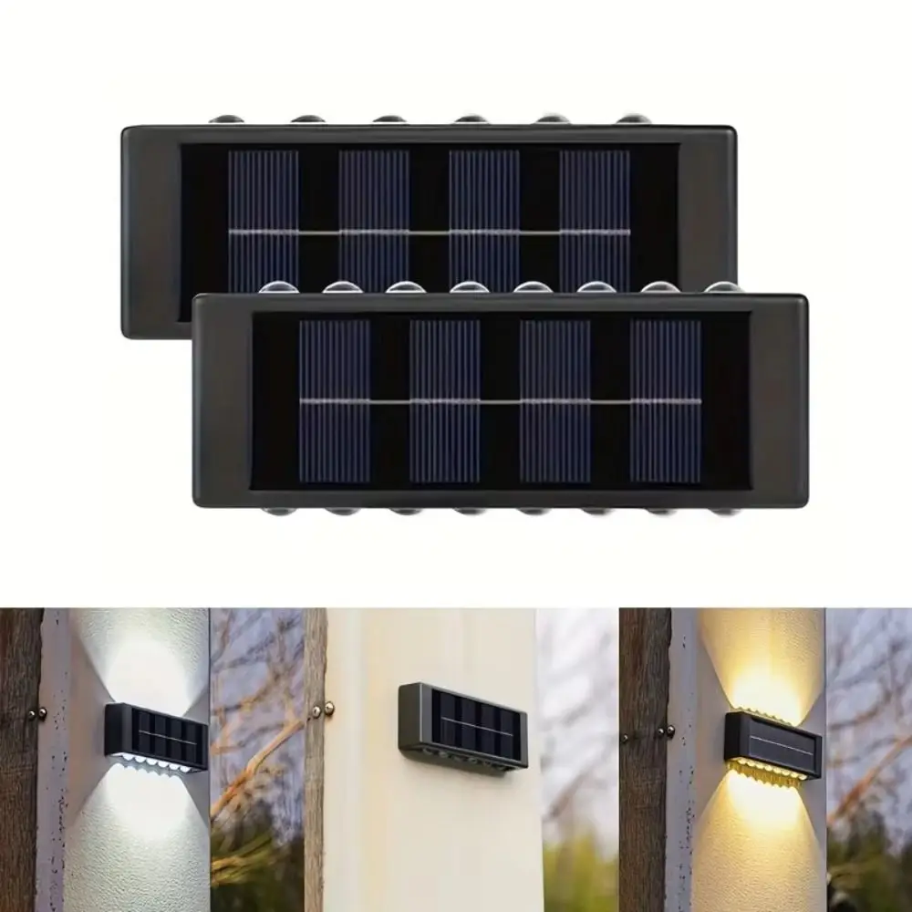 

16LEDs Solar Wall Lamp Warm Light Streetlights LED Solar Light Up And Down Luminous Energy Saving Outdoor Lighting Balcony