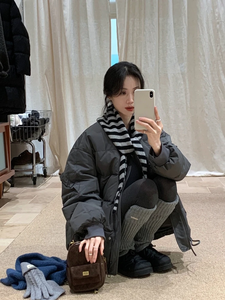 

BRIVIN ey Ультрамягкое женское пуховое пальто средней длины с дизайном в виде лепестков и кружевной отделкой для весны, осени и зимы