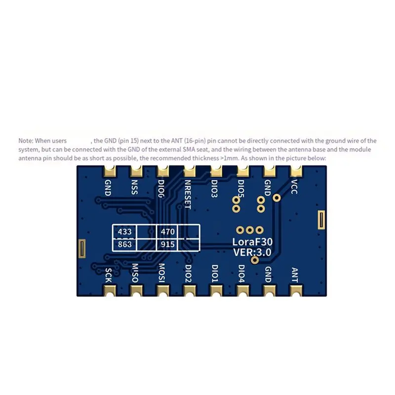 ABJO-Wireless Lora Module Lora1278f30 1W High Power Long Distance Data Transmission 470-510 Mhz