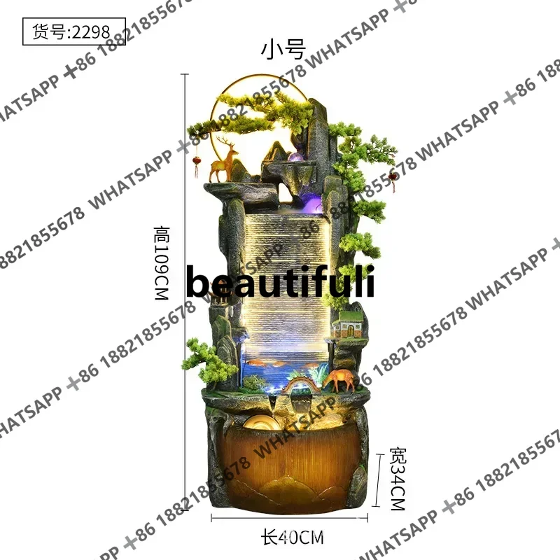 Small and medium-sized Chinese flowing water garden art scene water curtain wall courtyard lobby decoration ornament -5