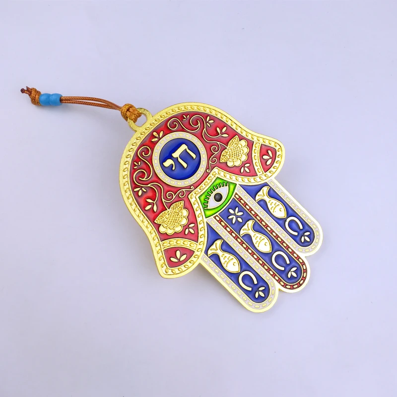 Israel Hamsa Hand Palm Pendant Turkey Evil Eye Jewish Hamesh Living Good Luck Home Wall Decor Multicolor Hamsa Hand Amulet