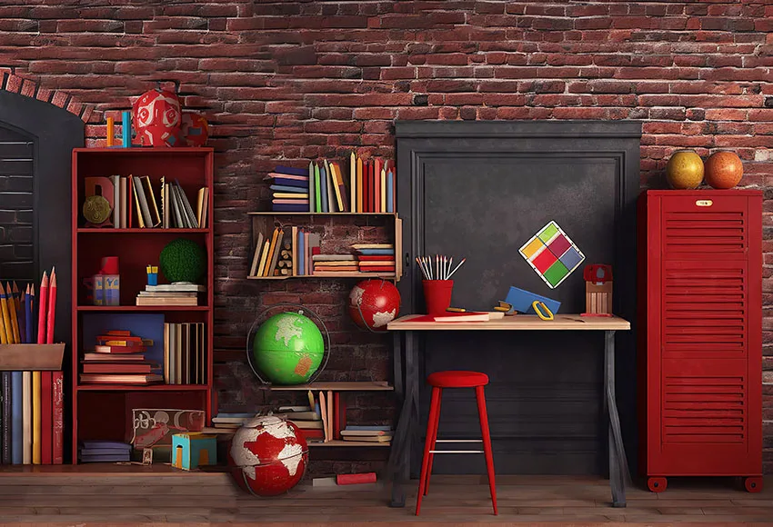 Mehofond Photography Background Welcome Back to School Brick Wall Classroom ABC Kids Birthday Party Decor Photo Backdrop Studio