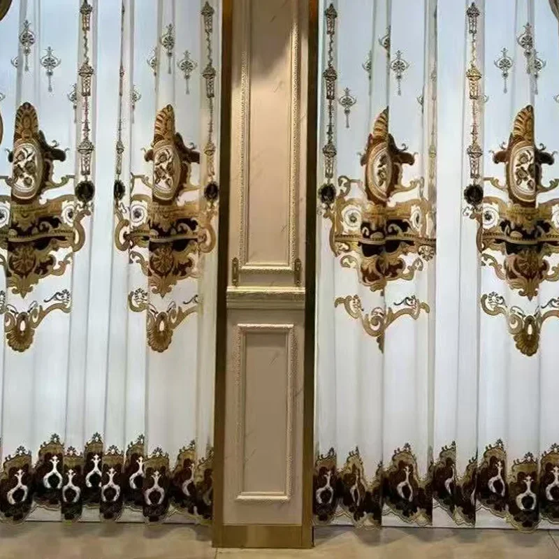 النمط الأوروبي الفاخر الرجعية المخملية القماش نافذة الستائر لغرفة المعيشة غرفة نوم الطعام الراقية مخصص ستائر التعتيم مخصص #5