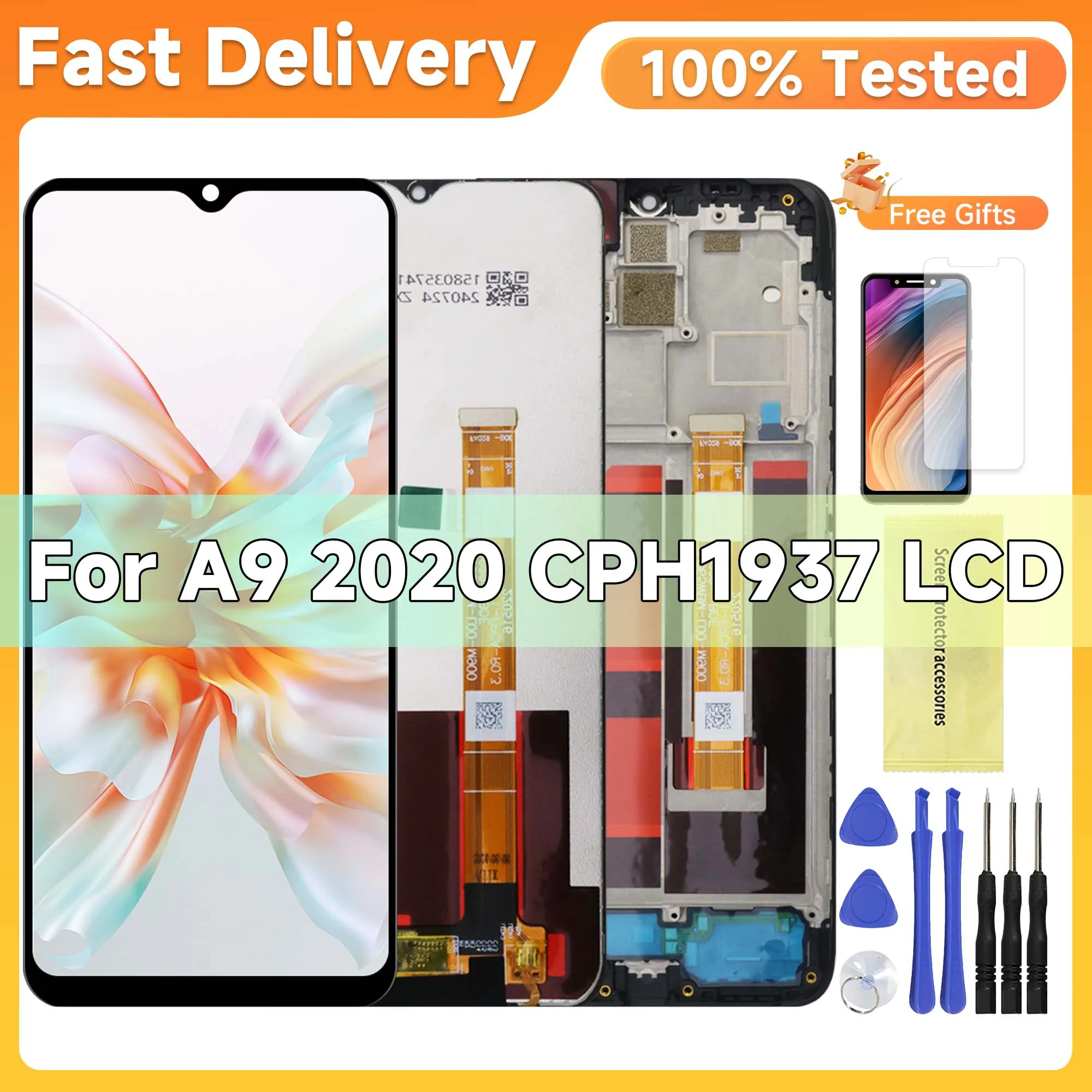 

6.5" Ori For OPPO A9 2020 CPH1937 CPH1939 CPH1941 LCD Display Touch Screen Digitizer Replacement For Oppo A9 2020 Phone LCD