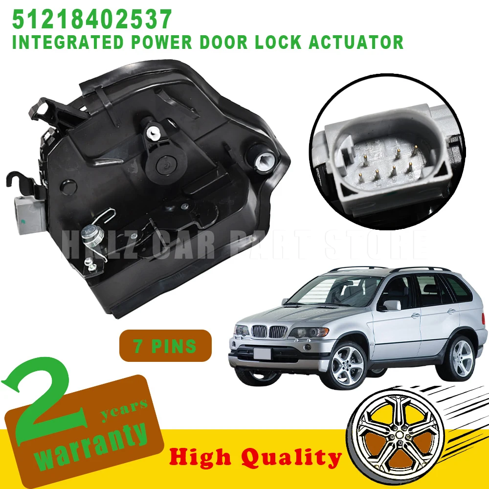 Front Left Integrated Power Door Lock Actuator Mechanism 7 Pins Black OEM 51218402537 New For BMW X5 E53 car accessories