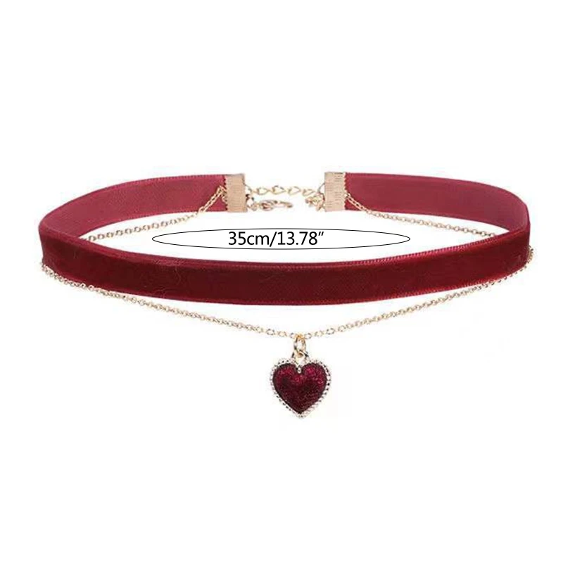 Seksowny łańcuszek do obojczyka wisiorek kształcie serca Choker Collar ładny dwuwarstwowy naszyjnik Drop shipping